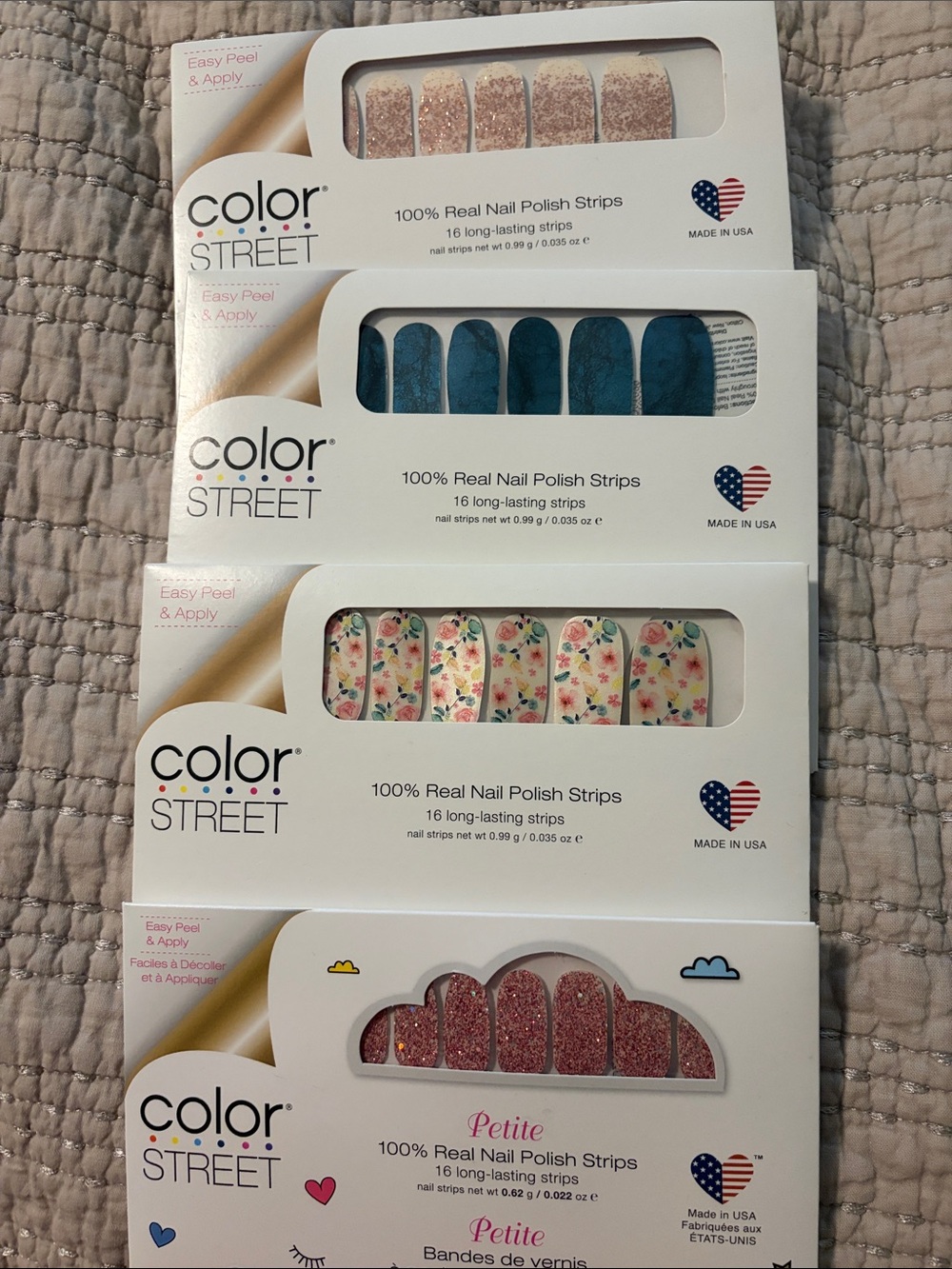 Color Street Nail Strips - Rose Gold Glitter, Teal, Floral